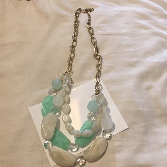 Turquoise and White Necklace - Picture 2 of 2